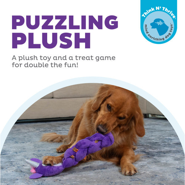 Nina Ottosson Twistiez Unicorn TNT Interactive Plush Dog Toy Purple Large