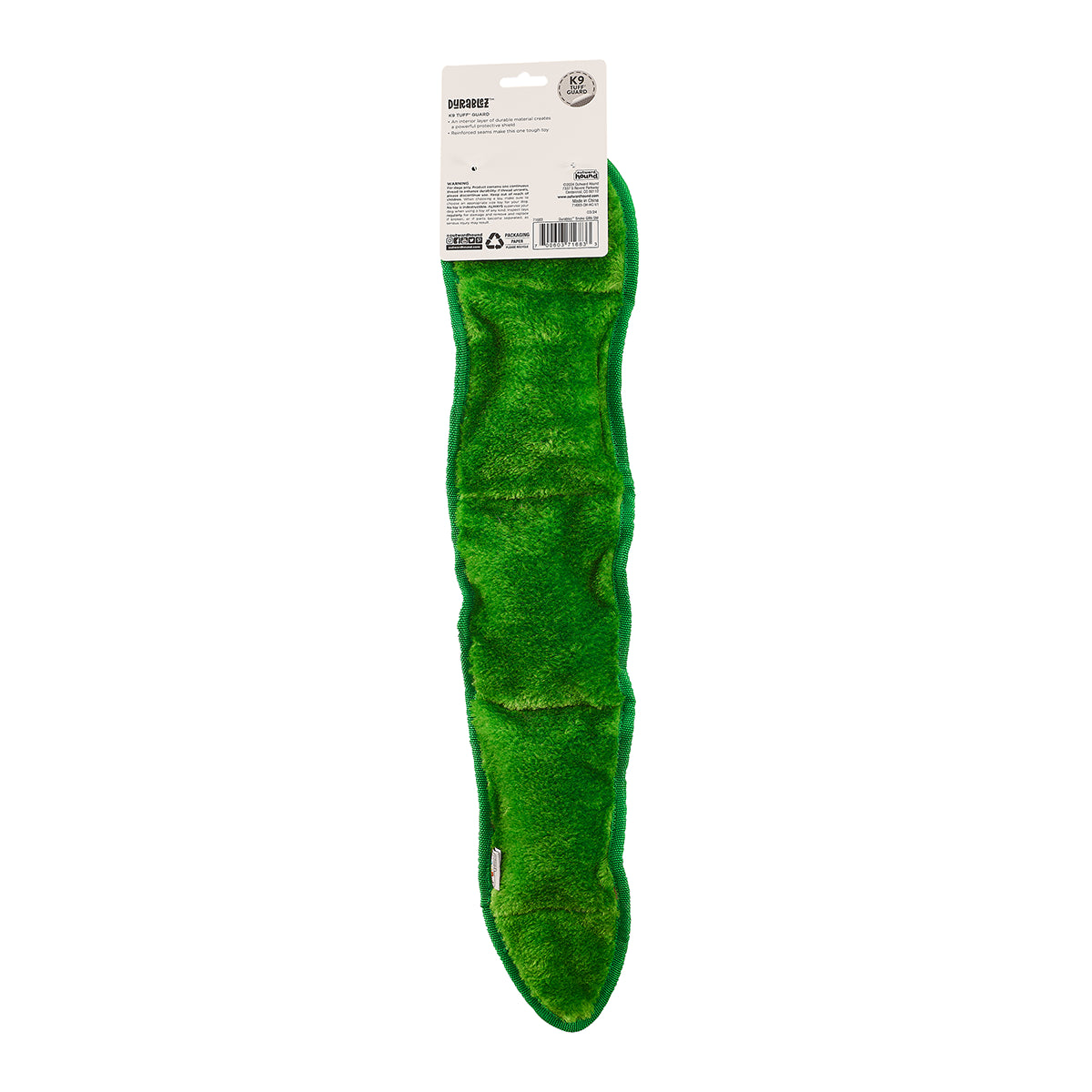 Outward Hound Durablez Holiday Snake Dog Chew Toy Green Small