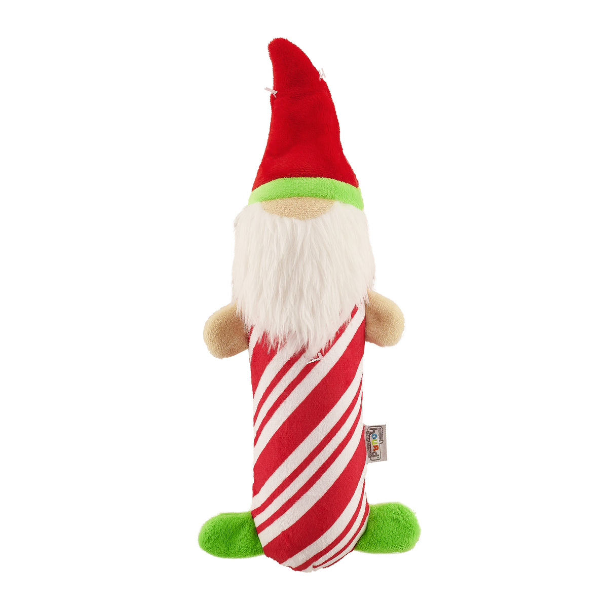 Petstages Stuffing Free Big Squeak Gnome Dog Chew Toy Red