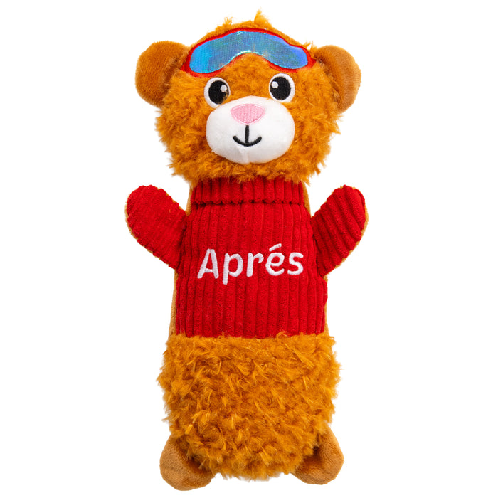 Outward Hound Scruffles Apres Bear Dog Toy Brown Small