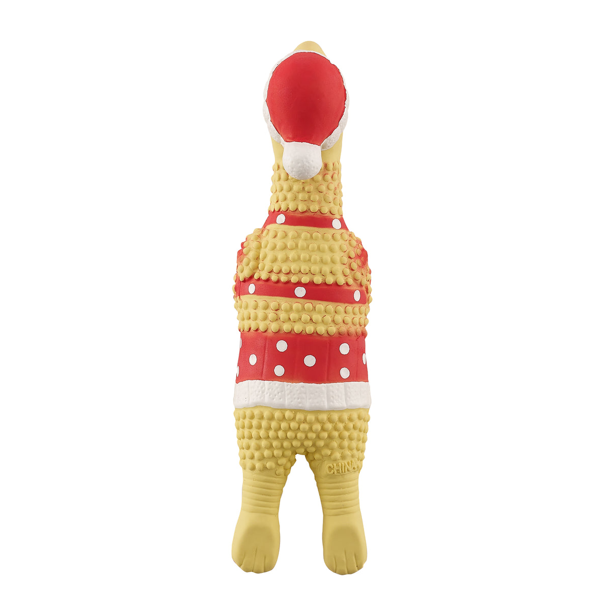 Outward Hound Squawkers Christmas Henrietta Latex Rubber Chicken Large Tan