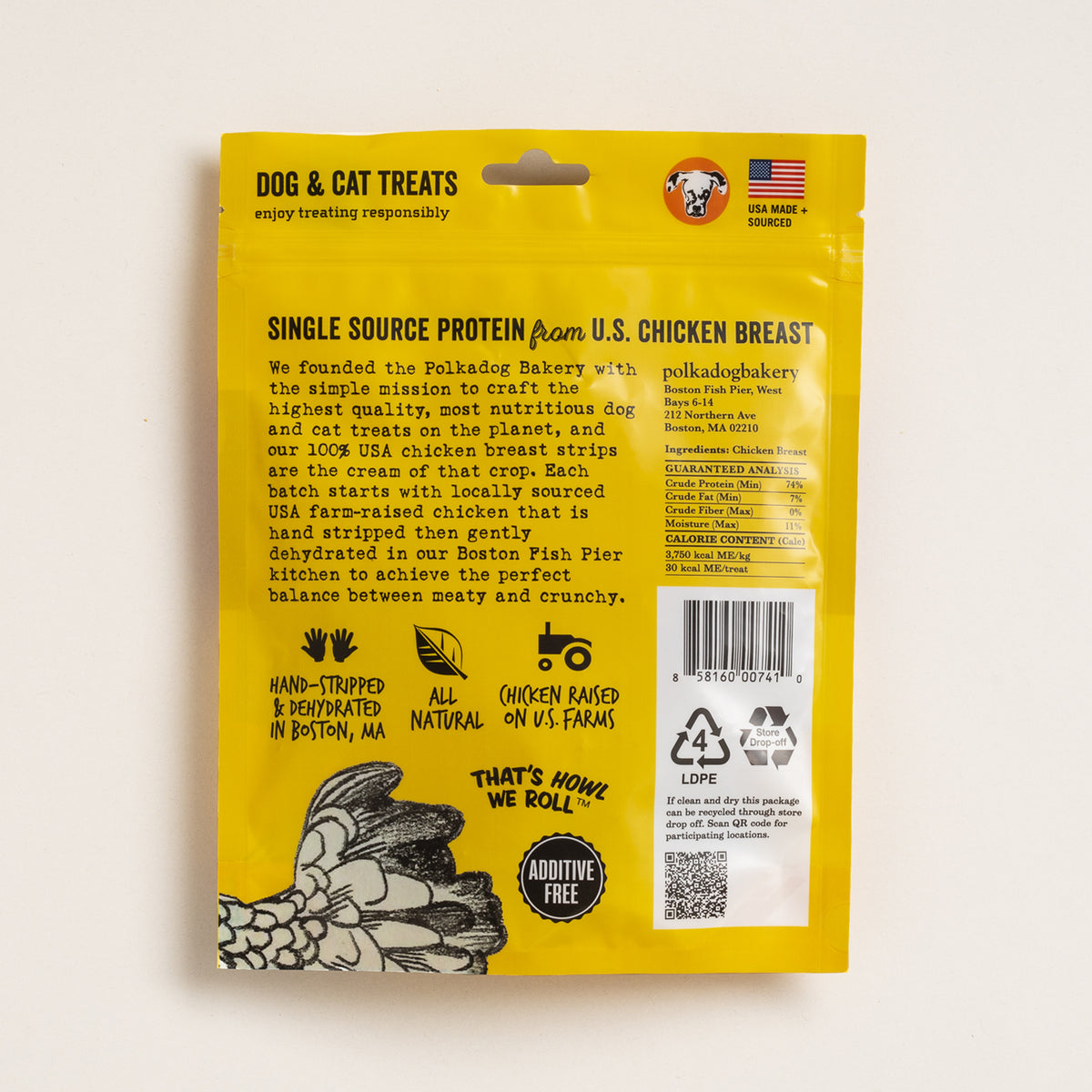 Polkadog Chicken Strips Jerky Shorties Dog and Cat Treats 3oz