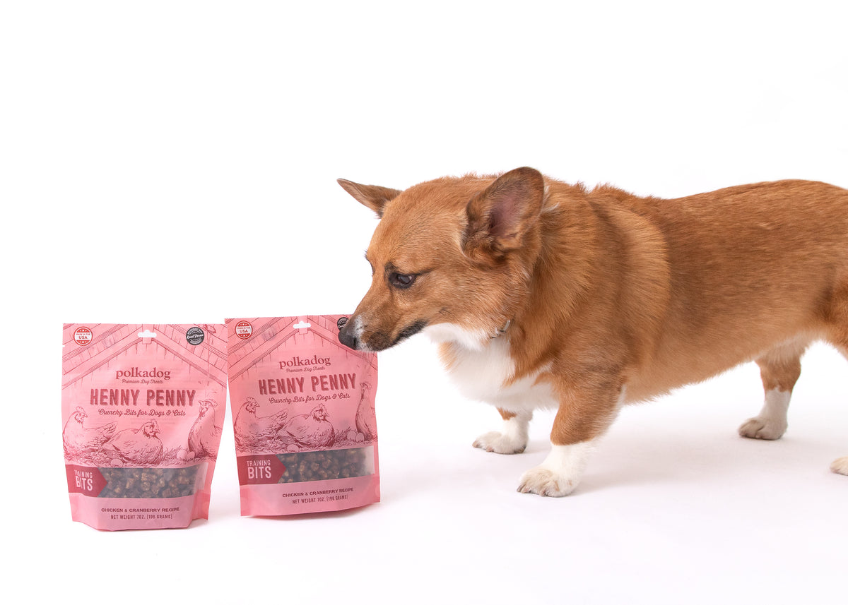 Polkadog Henny Penny Chicken & Cranberry Training Bits Crunchy Dog and Cat Treats 7oz