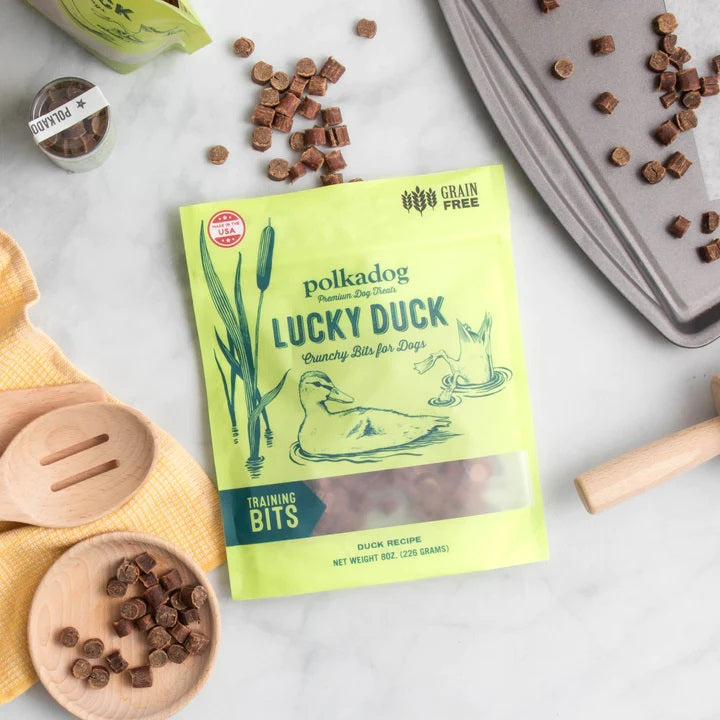Polkadog Lucky Duck Training Bits Crunchy Dog Treats 7oz