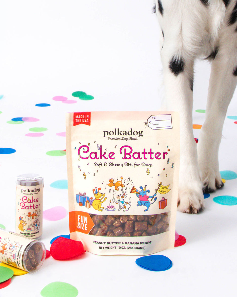 Polkadog Cake Batter Peanut Butter and Banana Soft & Chewy Dog Treats 10oz
