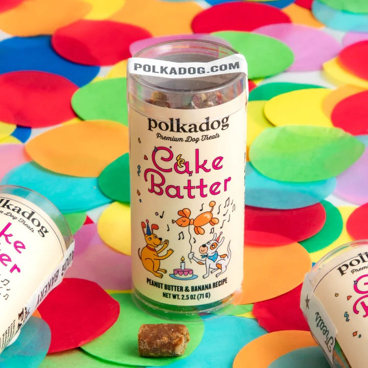 Polkadog Cake Batter Peanut Butter and Banana Soft & Chewy Dog Treats Mini Tube 2.5oz