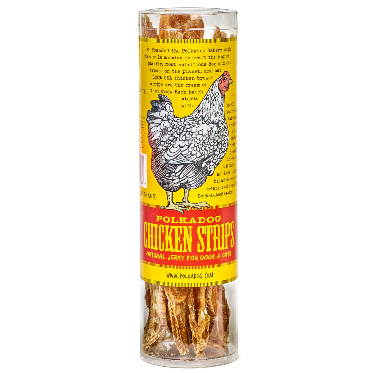 Polkadog Chicken Strips Jerky Dog and Cat Treats Tube 4oz Case of 6