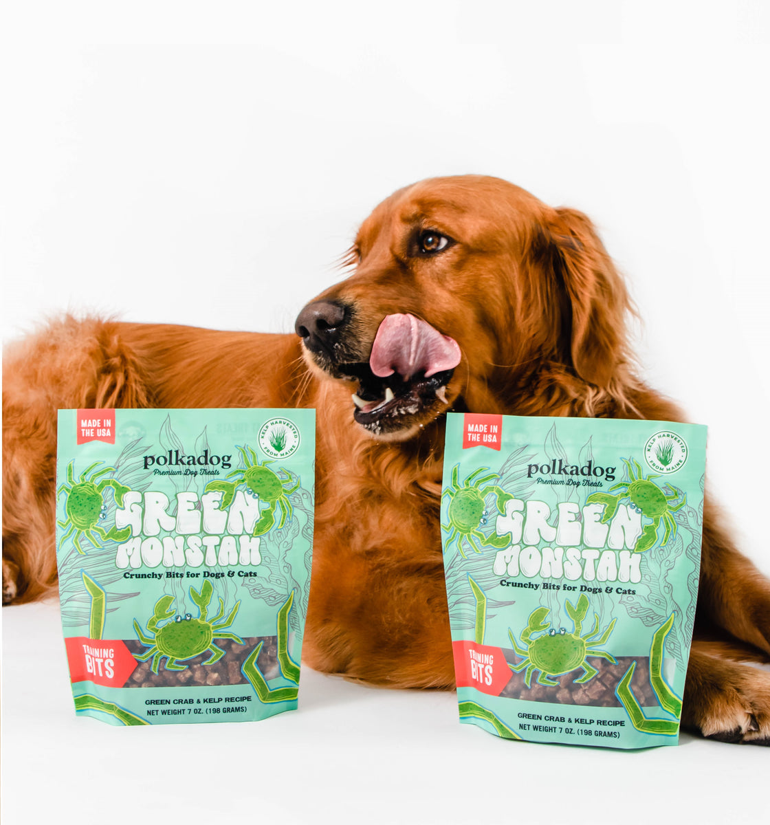 Polkadog Green Monstah Training Bits Crunchy Dog and Cat Treats 7oz