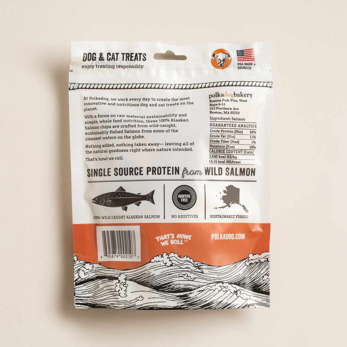 Polkadog Alaskan Salmon Chips Dog and Cat Treats 2.75oz