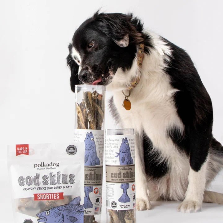 Polkadog Cod Skins Crunchy Dog and Cat Treats Tube 2.5oz Case of 6