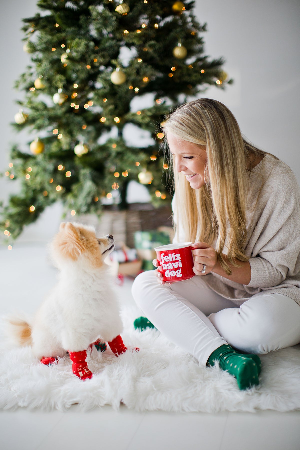 Pearhead Naughty List / Nice List Human and Dog Sock Set