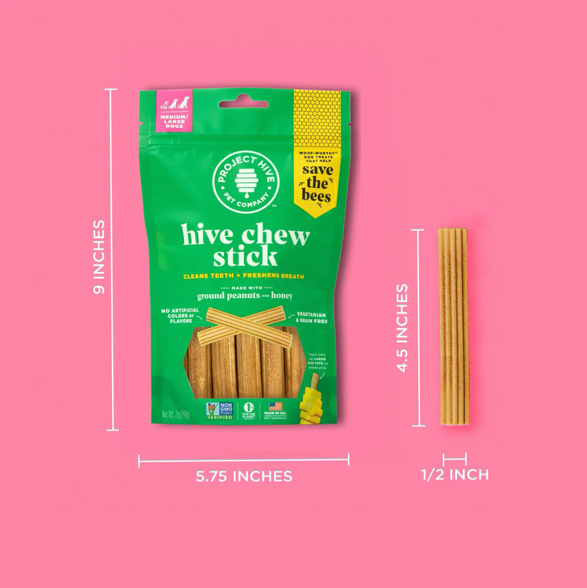 Project Hive Chew Stick Treats Large 7oz