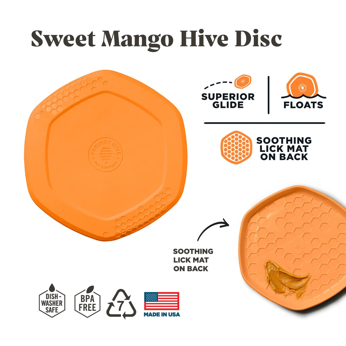 Project Hive Sweet Mango Scent Hive Disc & Lick Mat Orange
