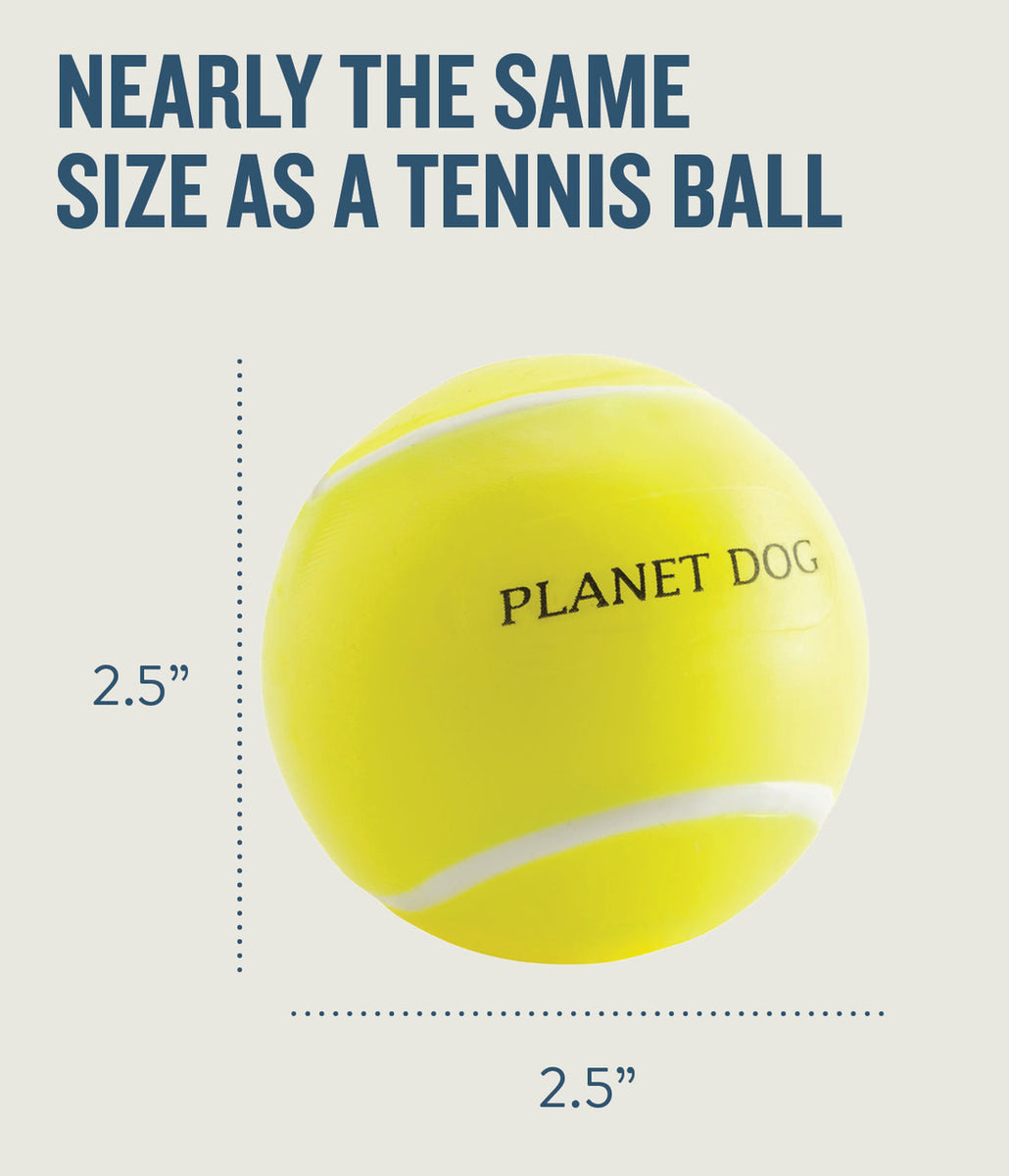 Planet Dog Orbee-Tuff Tennis Ball Treat-Dispensing Dog Chew Toy Yellow