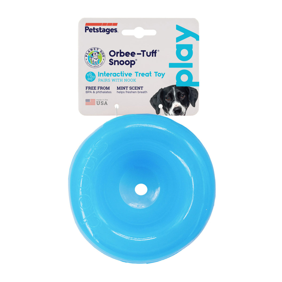 Planet Dog Orbee-Tuff Snoop Interactive Treat-Dispensing Dog Toy Blue