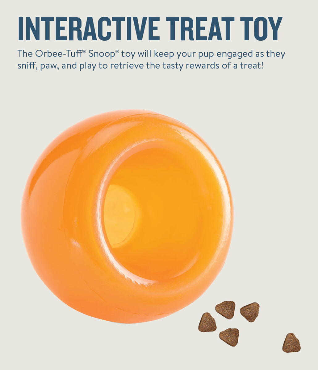 Planet Dog Orbee-Tuff Snoop Interactive Treat-Dispensing Dog Toy Orange
