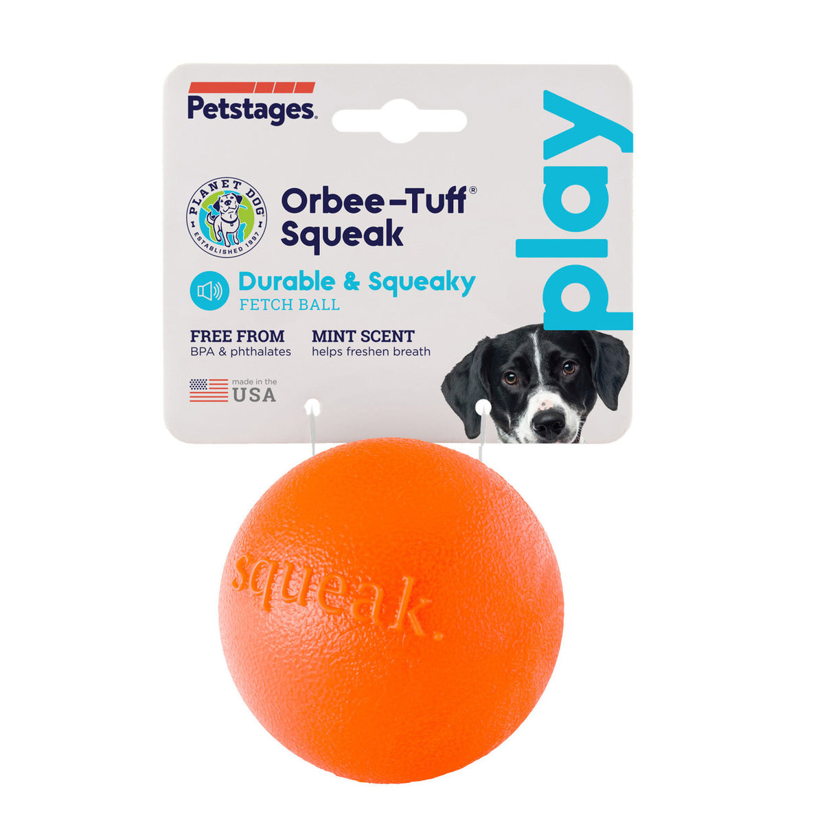 Planet Dog Orbee-Tuff Squeak Ball Dog Toy Orange