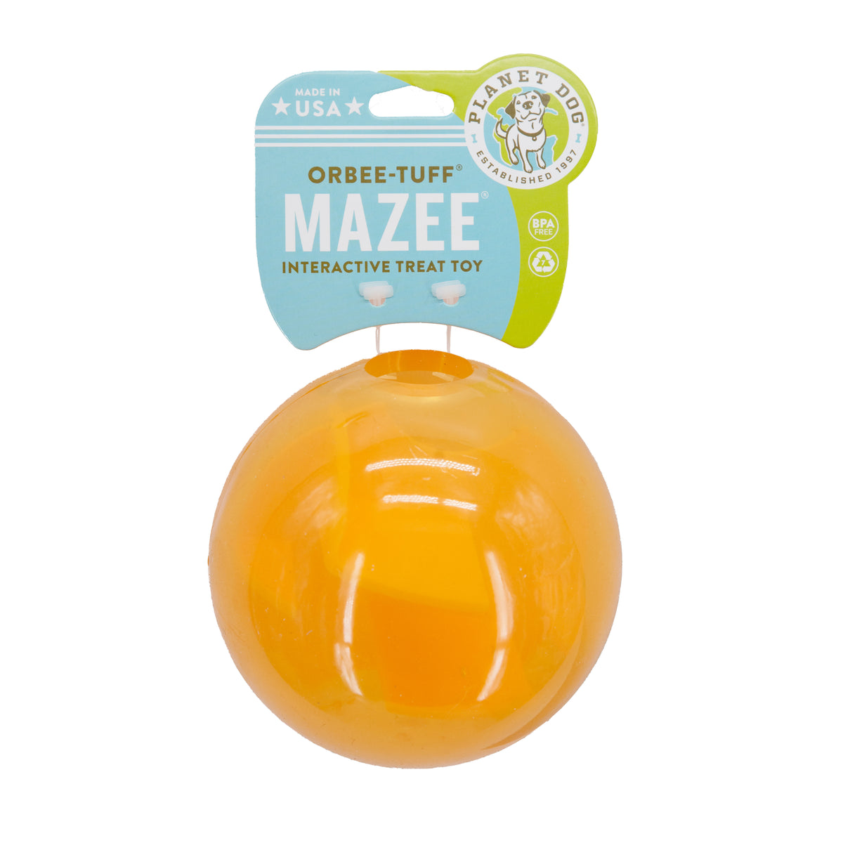 Planet Dog Orbee-Tuff Mazee Interactive Puzzle Dog Toy Orange
