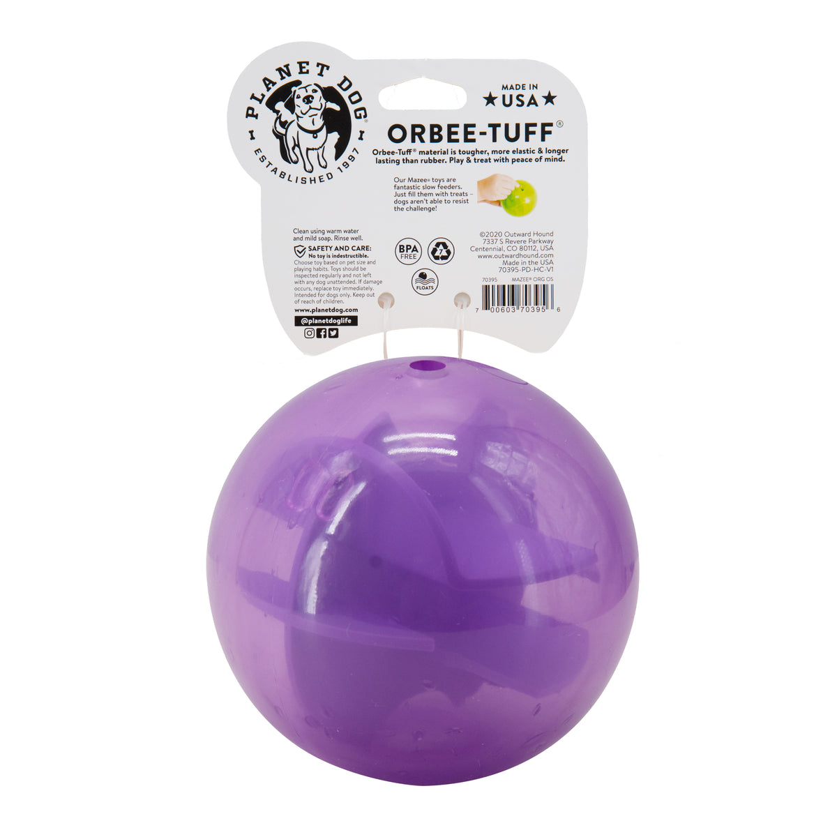 Planet Dog Orbee-Tuff Mazee Interactive Puzzle Dog Toy Purple
