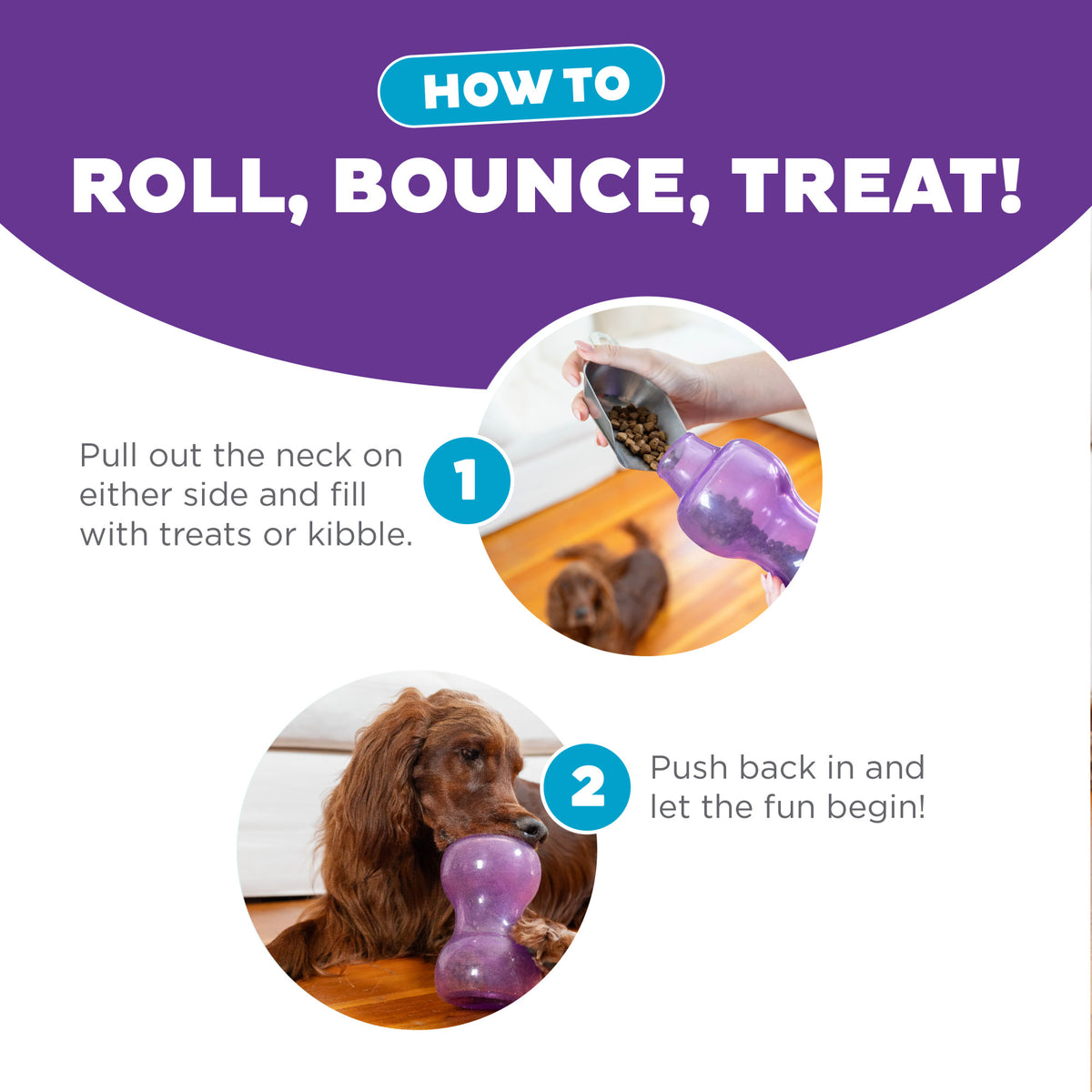 Planet Dog Orbee-Tuff Double Snoop Interactive Treat-Dispensing Dog Toy Purple