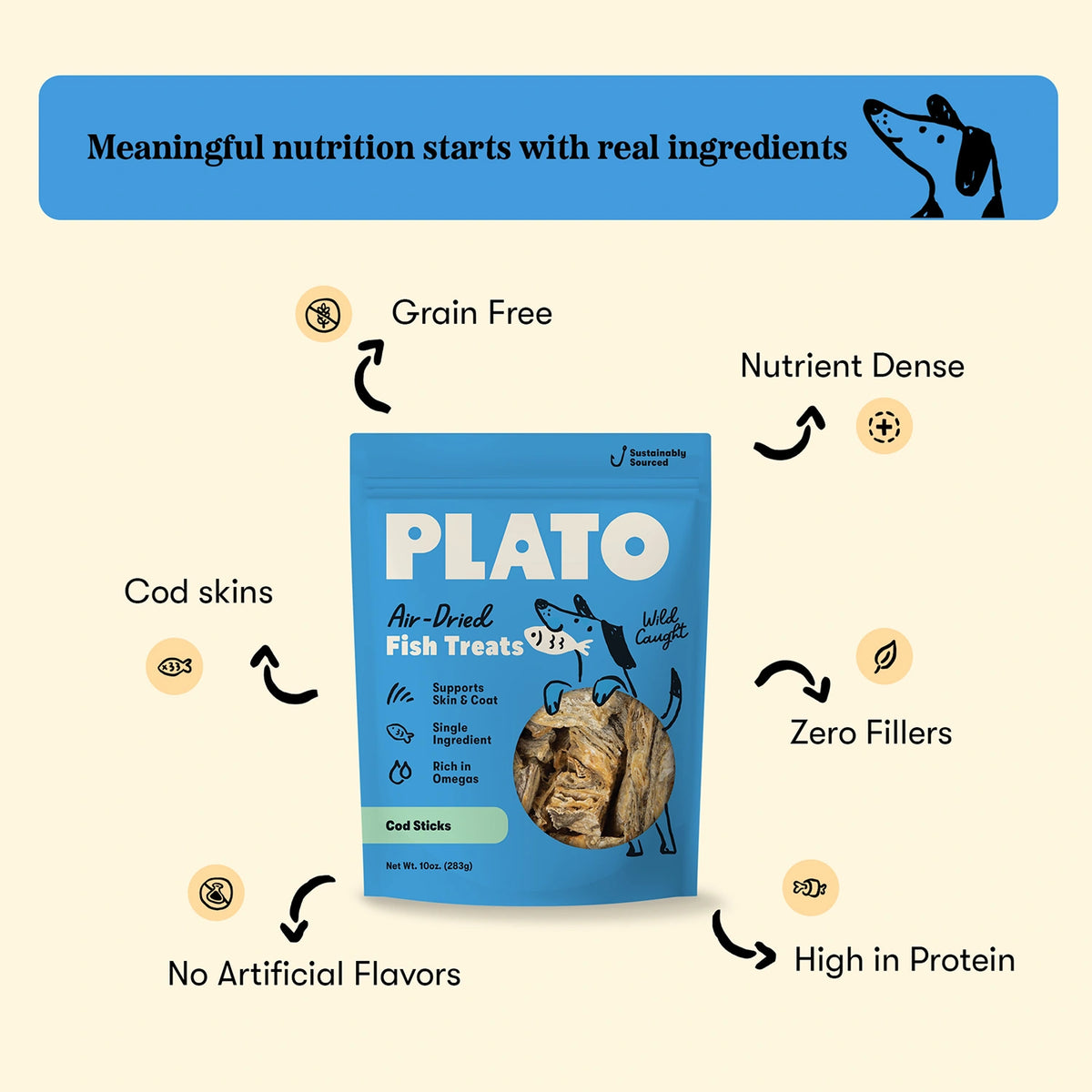 Plato Air-Dried Cod Sticks 10oz