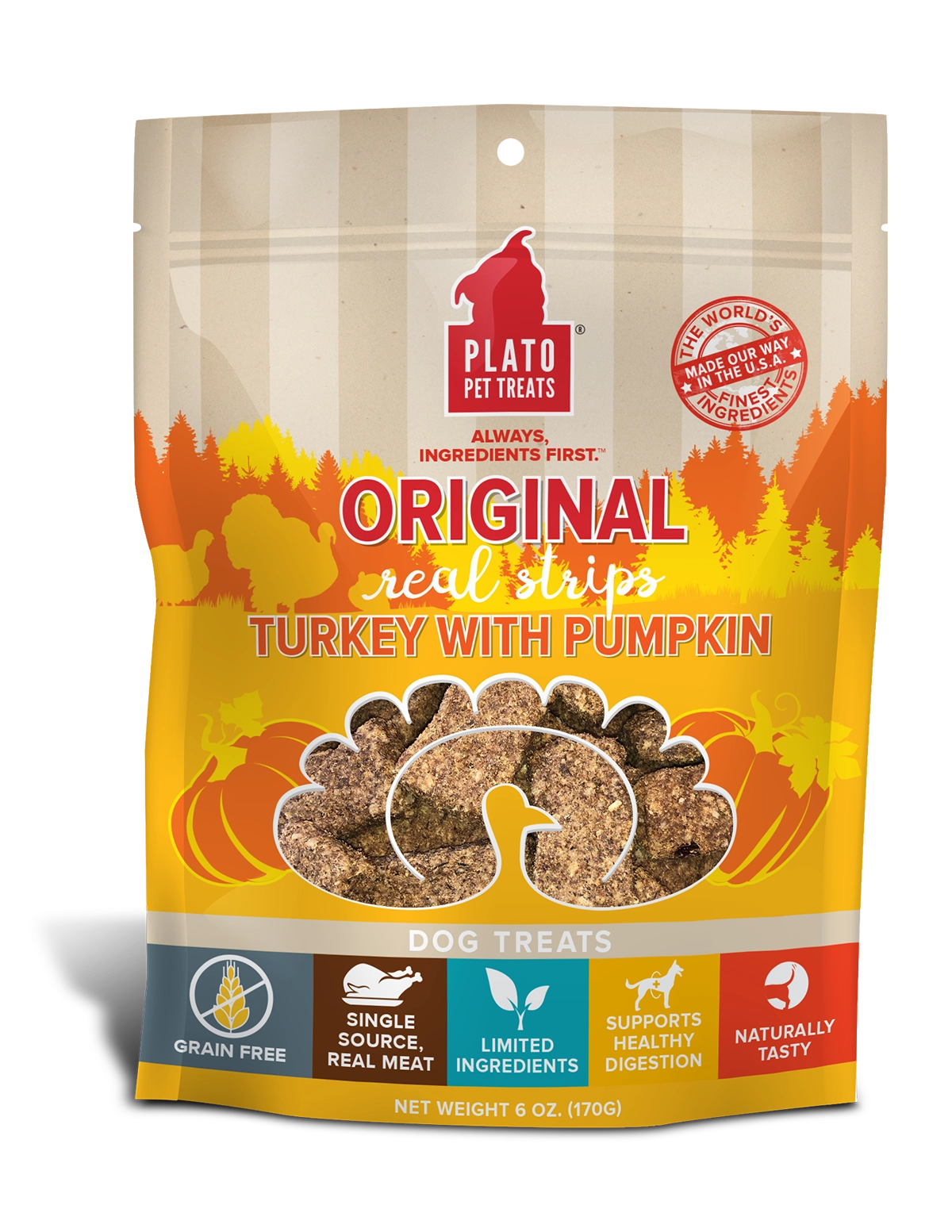 Plato Original Real Strips Turkey & Pumpkin 6oz