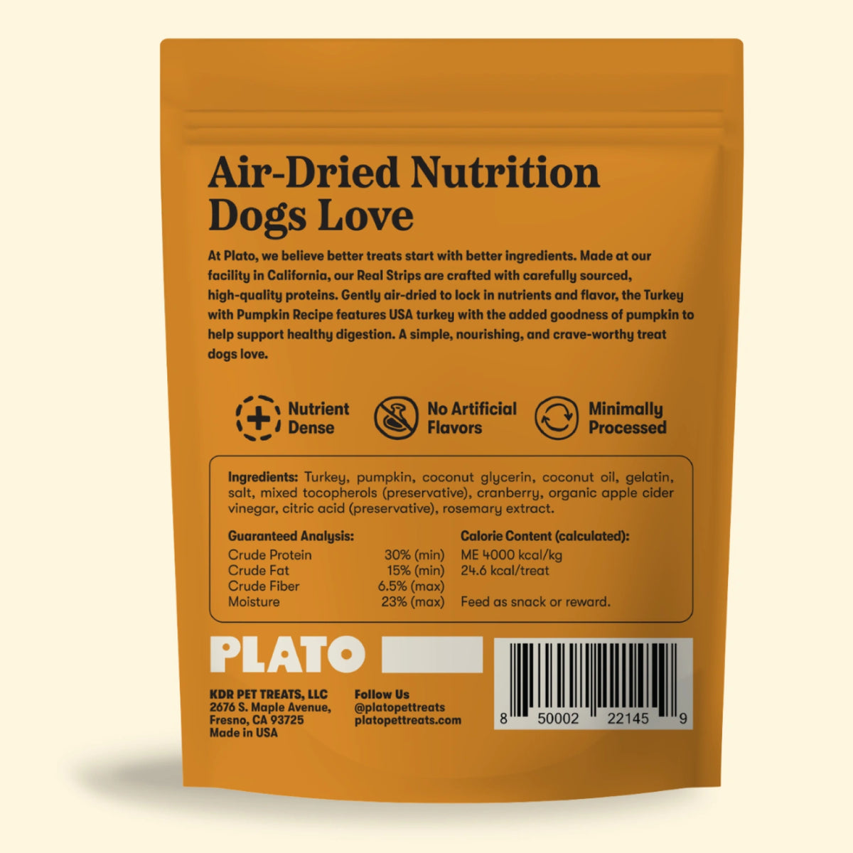 Plato Original Real Strips Turkey & Pumpkin 18oz