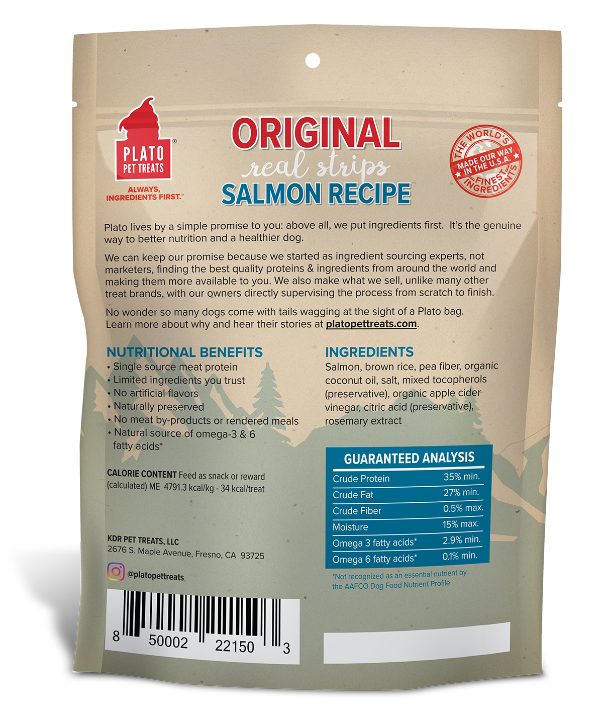 Plato Original Real Strips Salmon 18oz