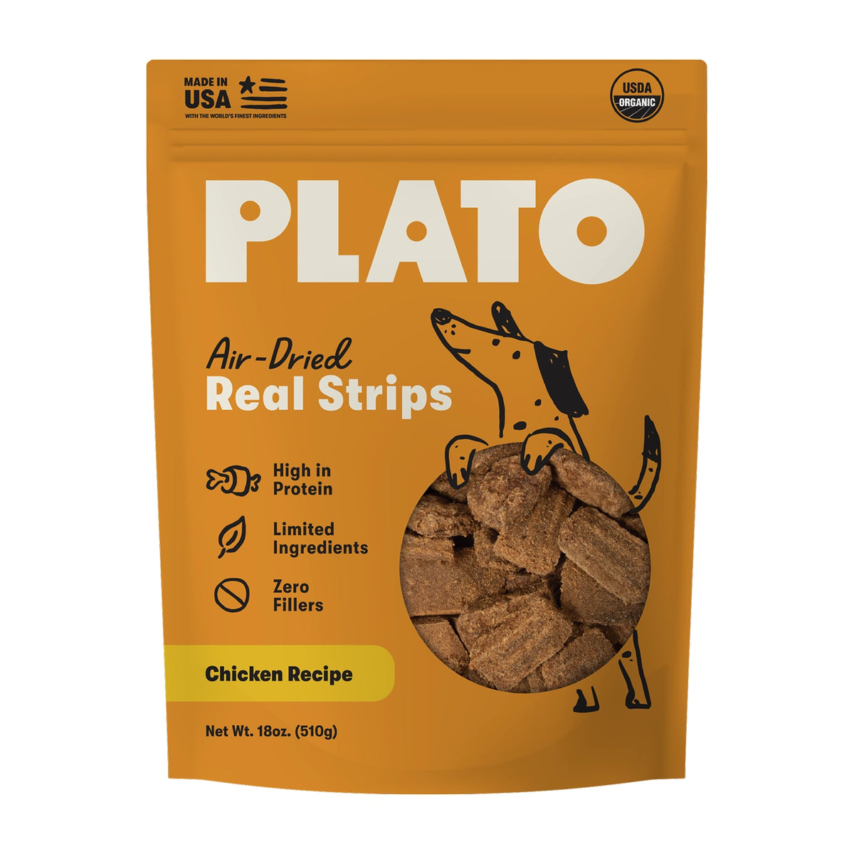 Plato Original Real Strips Organic Chicken 18oz