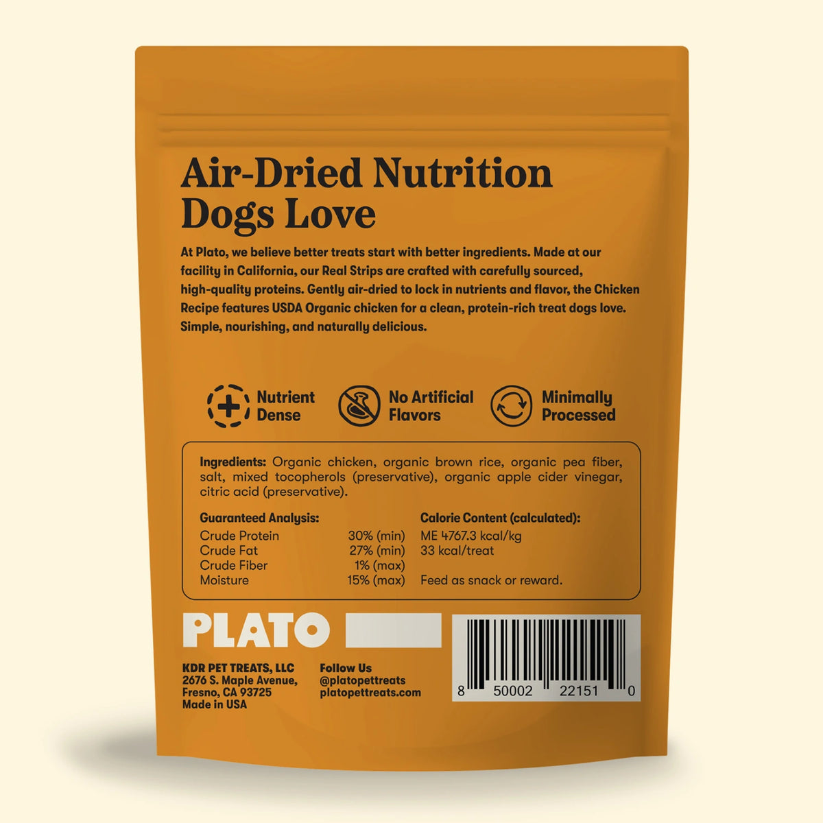 Plato Original Real Strips Organic Chicken 18oz