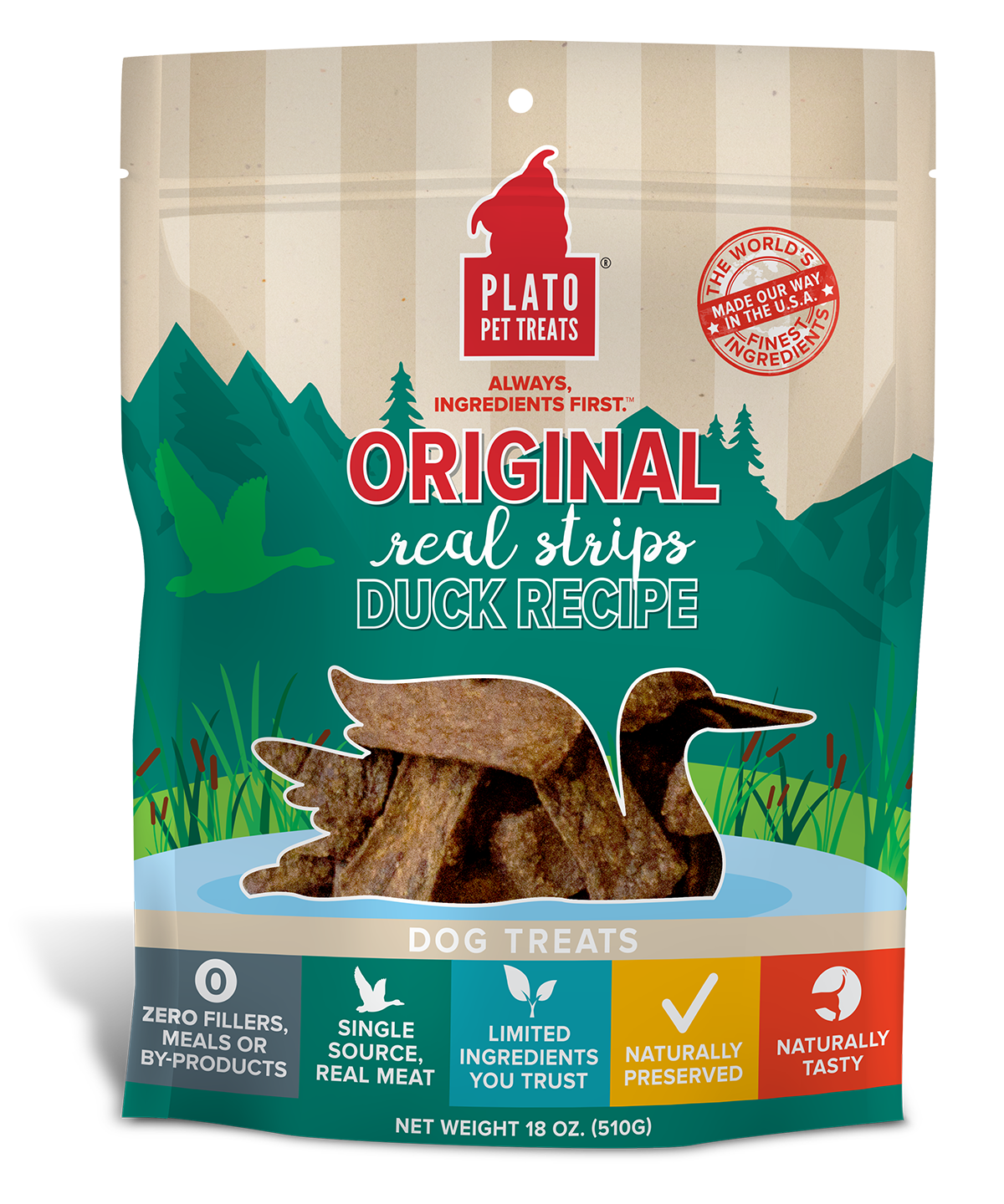 Plato  Original Real Strips Duck 18oz