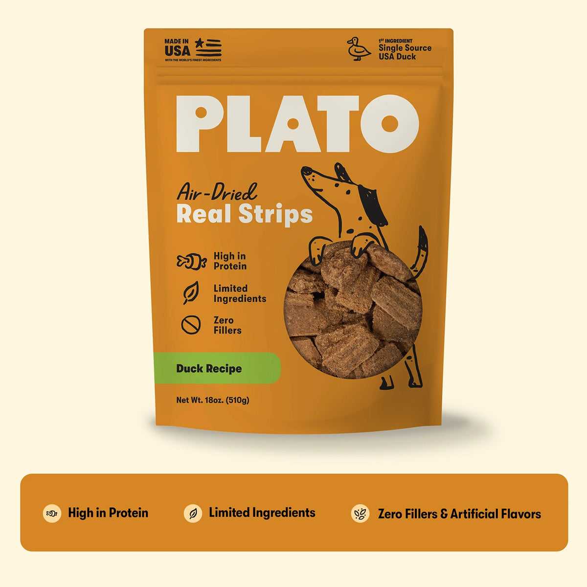 Plato  Original Real Strips Duck 18oz