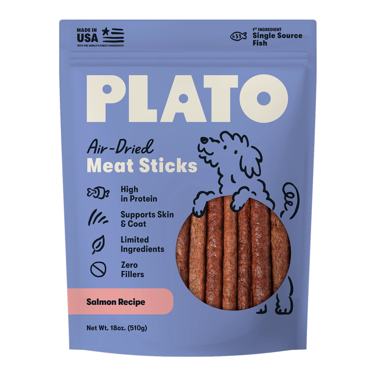 Plato Meat Sticks Salmon 18oz