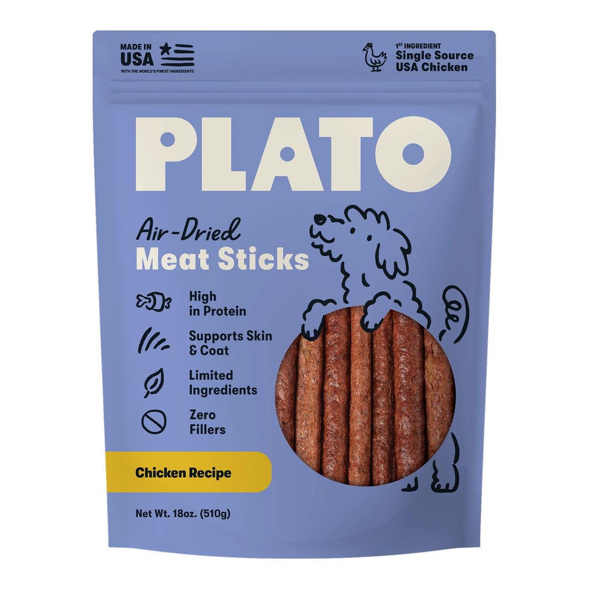 Plato Meat Sticks Chicken 18oz