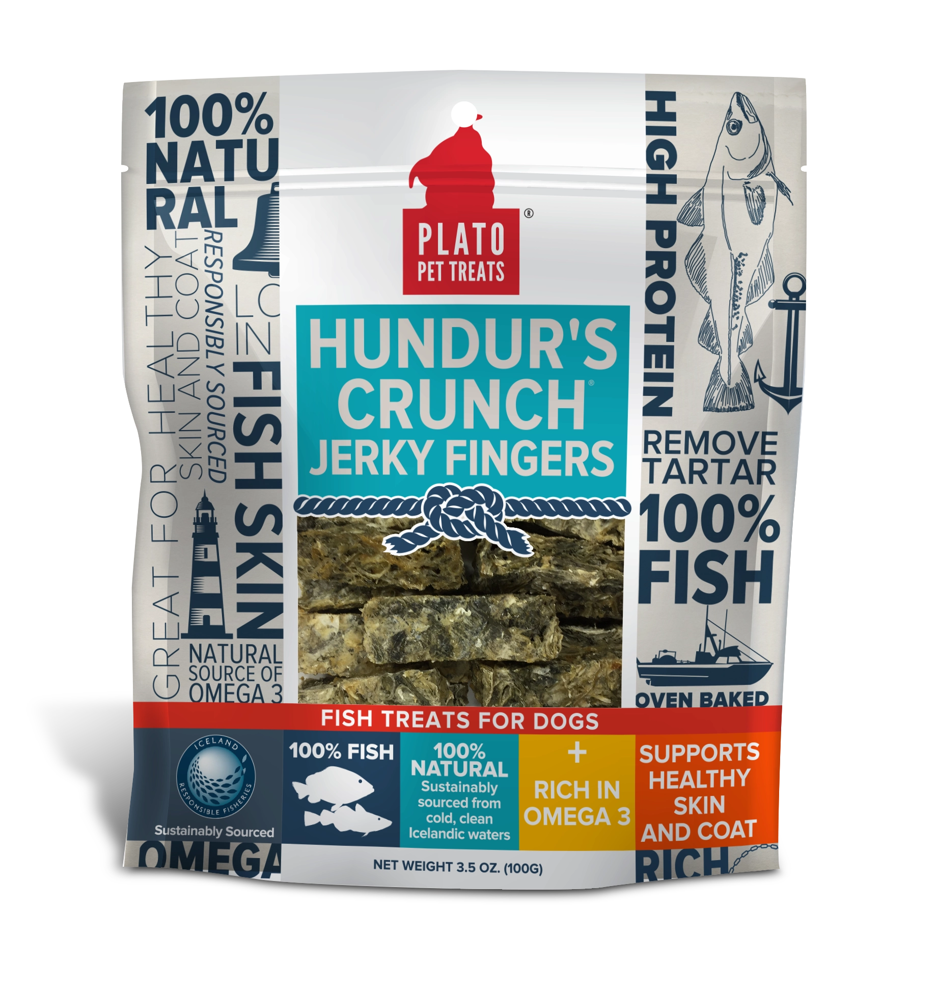 Plato Hundur's Crunch Jerky Fingers 3.5oz