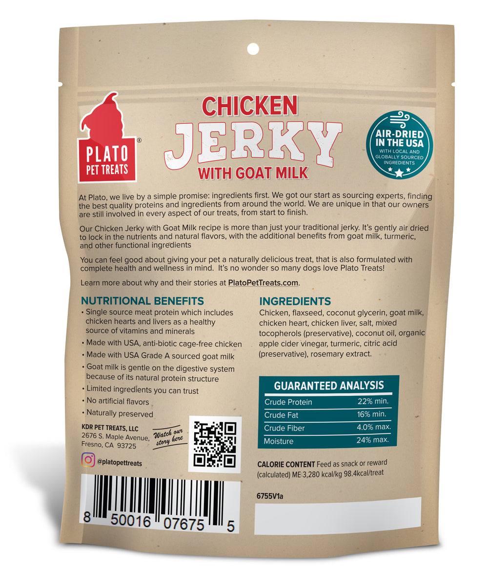 Plato Pet Treats Chicken Jerky with Goat's Milk 16oz