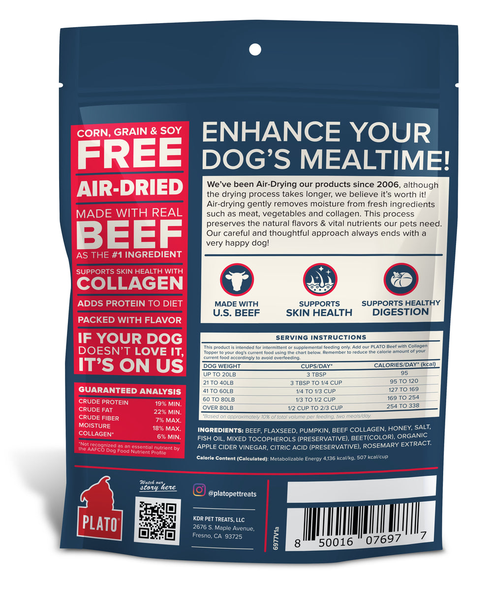 Plato Food Topper Beef & Collagen Recipe 12oz