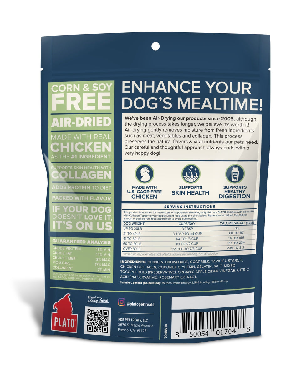 Plato Food Topper Chicken with Goat Milk & Collagen Recipe 5.5oz