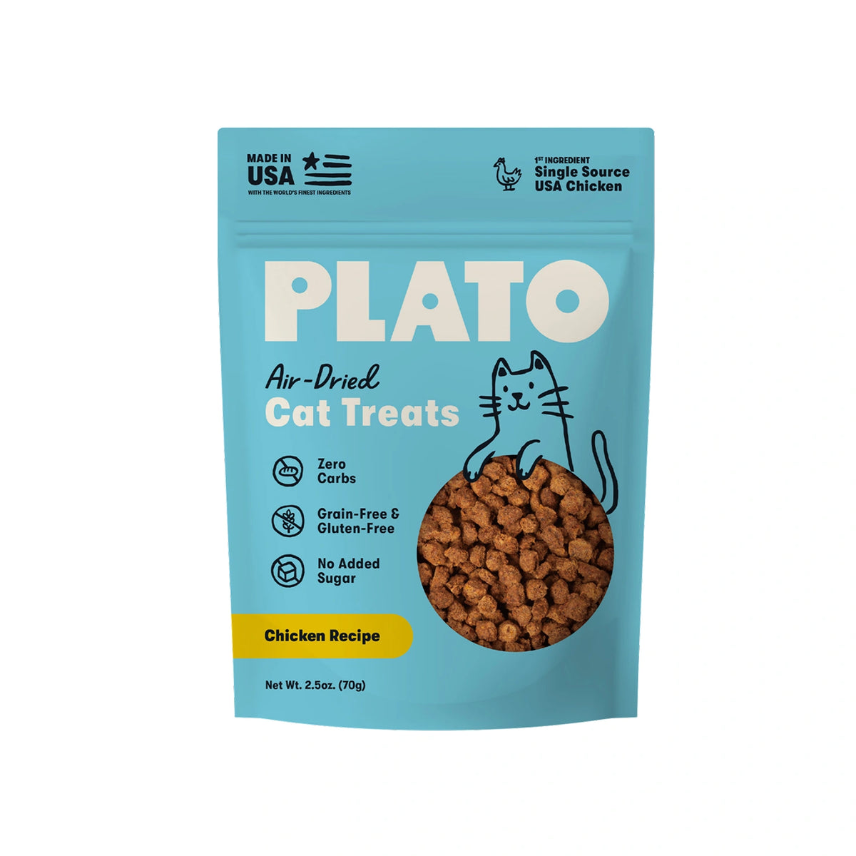 Plato Air-Dried Cat Treats Chicken Recipe 2.5oz