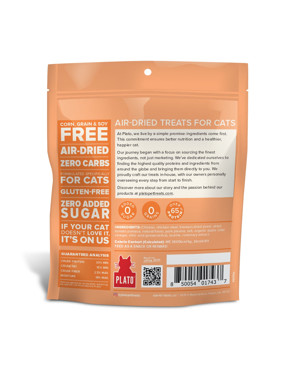 Plato Air-Dried Cat Treats Chicken with Catnip Recipe 2.5oz