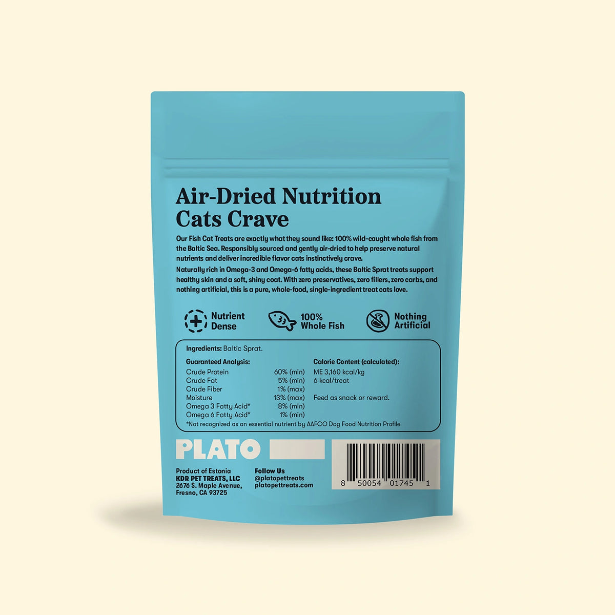 Plato Air-Dried Cat Treats Baltic Sprat 1.5oz