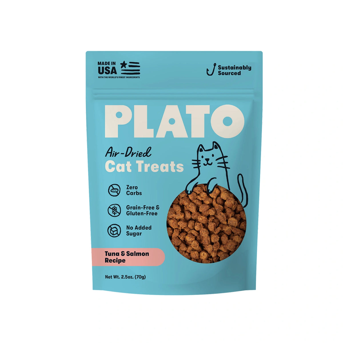 Plato Air-Dried Cat Treats Tuna & Salmon Recipe 2.5oz