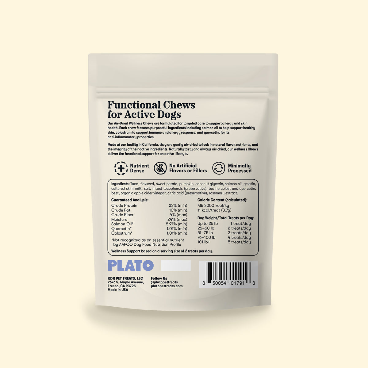 Plato Air Dried Skin & Allergy Wellness Chews 8 Oz
