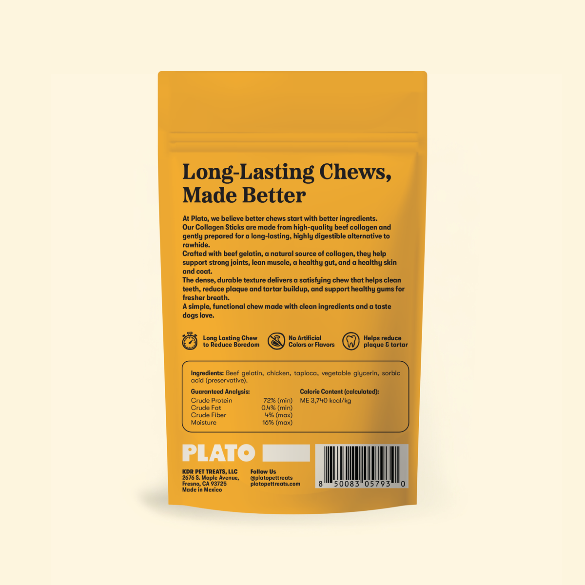 Plato 6 Inch Collagen Rolls Chicken 4 Pk
