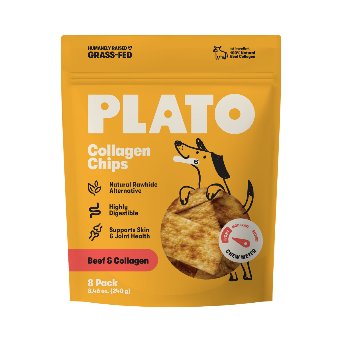 Plato Collagen Chips Beef 8 Pk