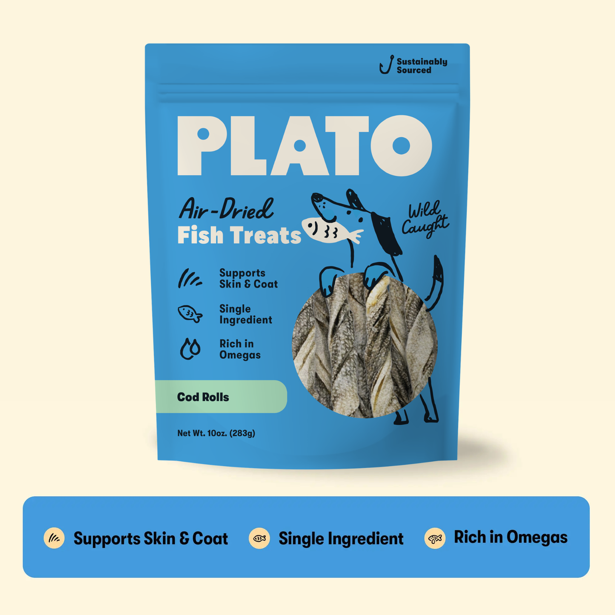 Plato Air Dried Air Dried Cod Skin Rolls 10 Oz