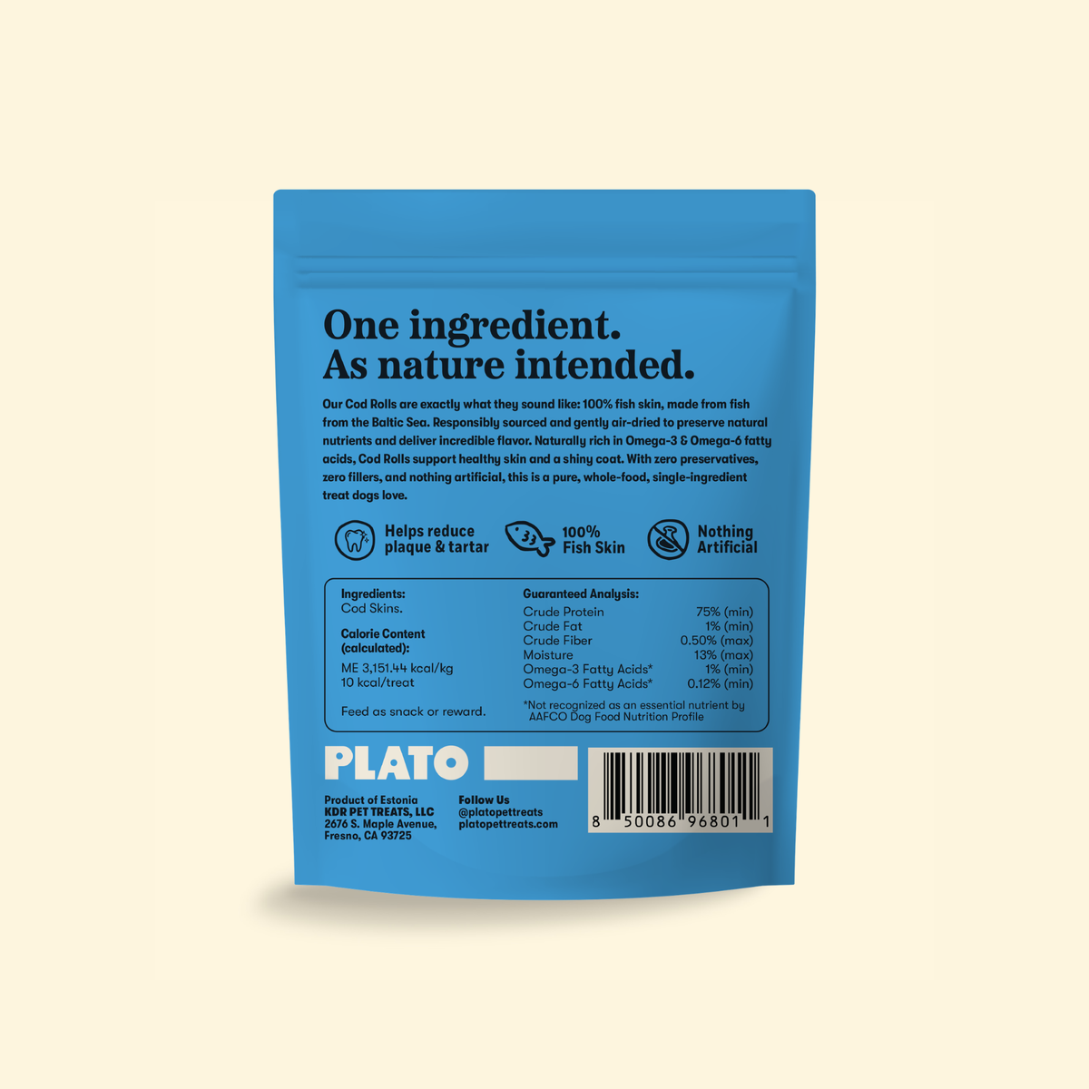 Plato Air Dried Air Dried Cod Skin Rolls 10 Oz