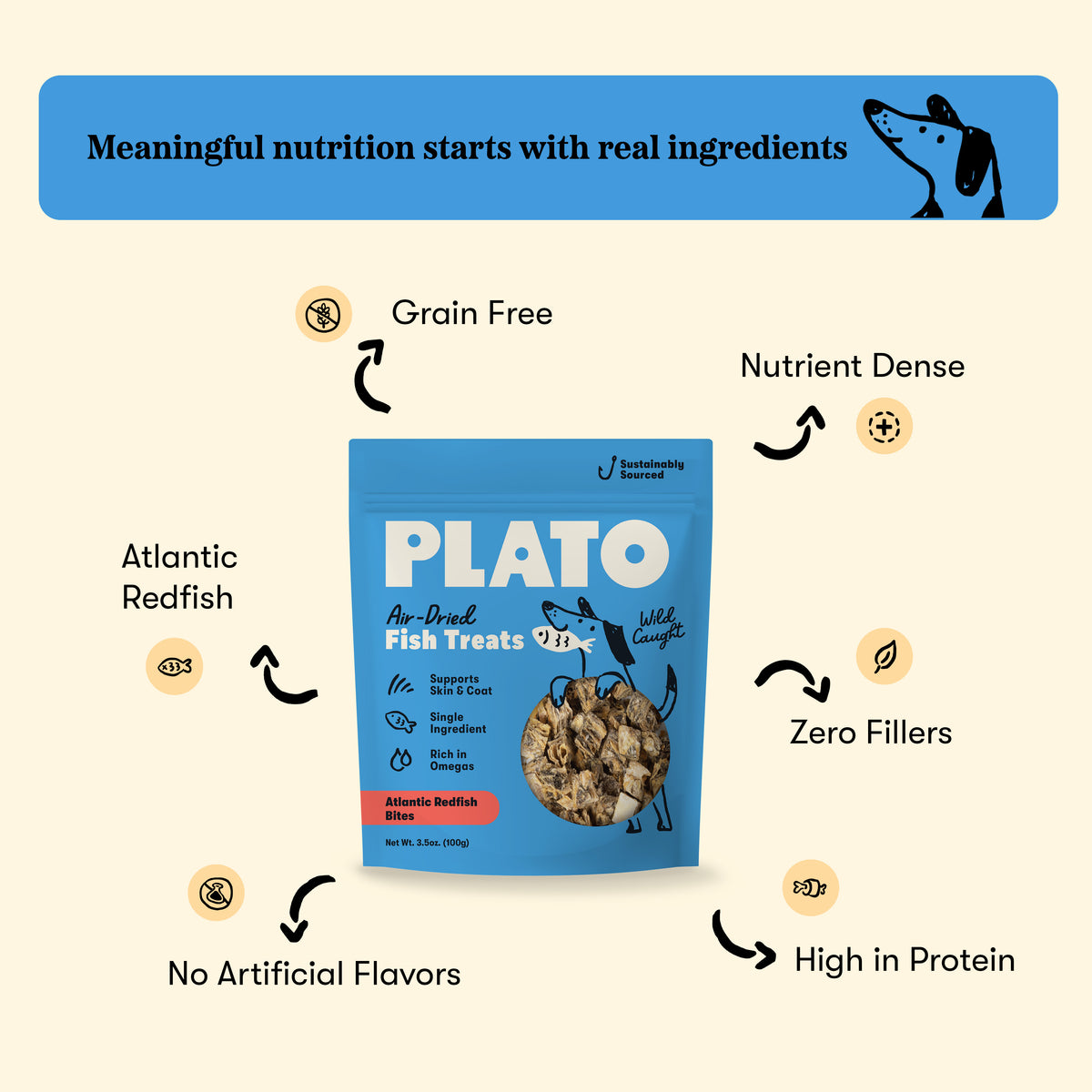 Plato Air Dried Air Dried Atlantic Redfish Bites 10 Oz