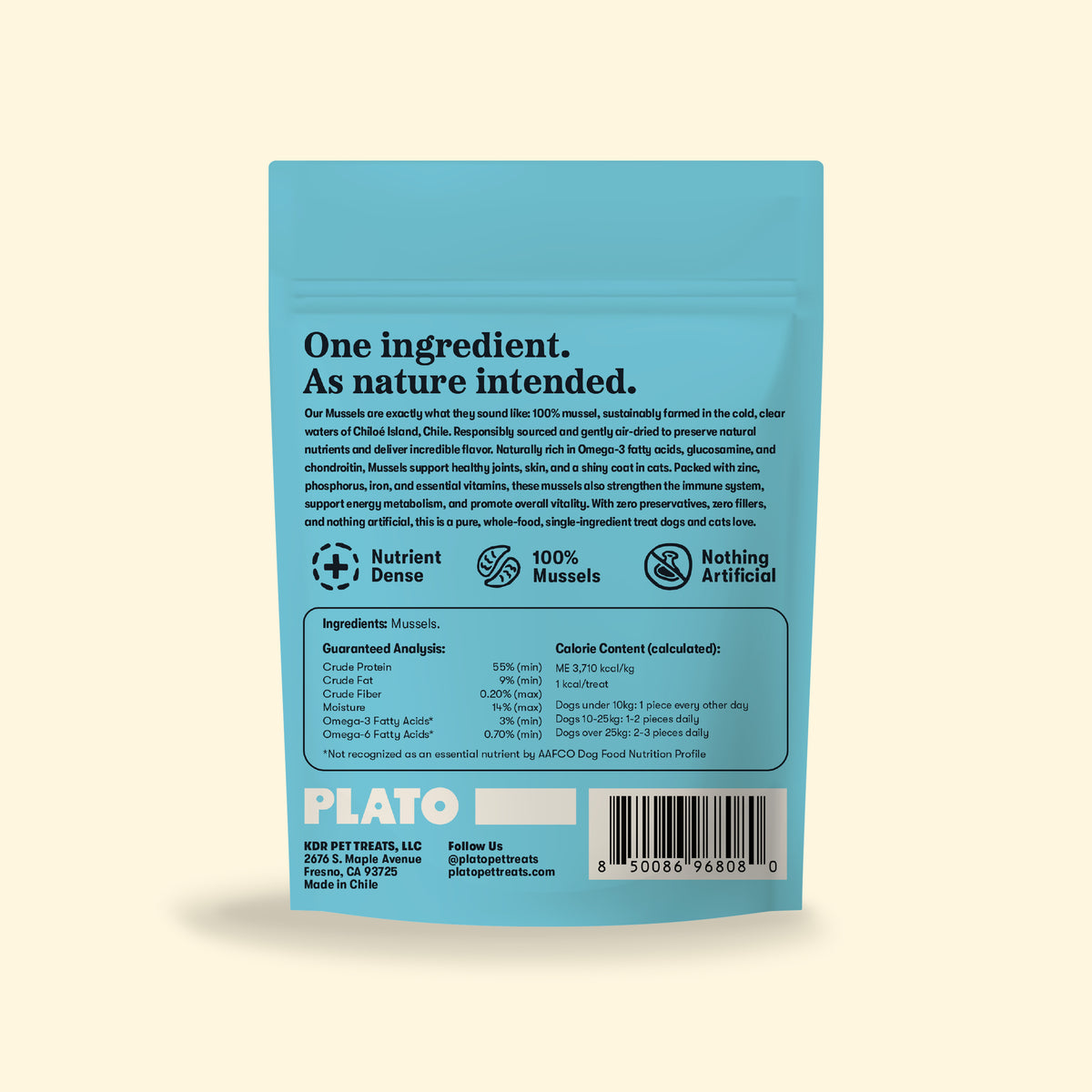 Plato Air Dried Cat Treats Mussels 3 Oz