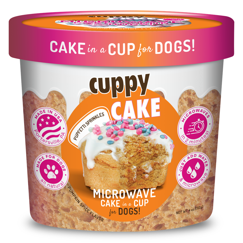 Puppy Cake Cuppy Cake Mix Pumpkin Spice with Pupfetti Sprinkles